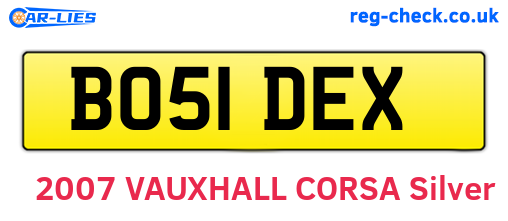 BO51DEX are the vehicle registration plates.