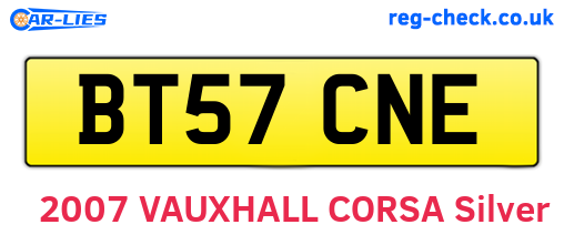BT57CNE are the vehicle registration plates.