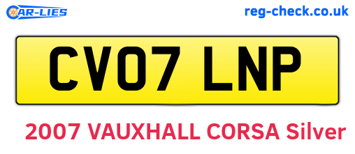 CV07LNP are the vehicle registration plates.