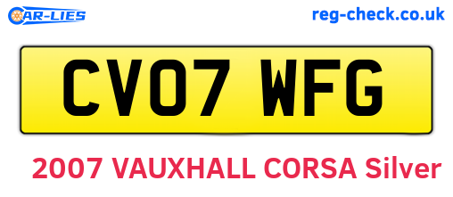 CV07WFG are the vehicle registration plates.