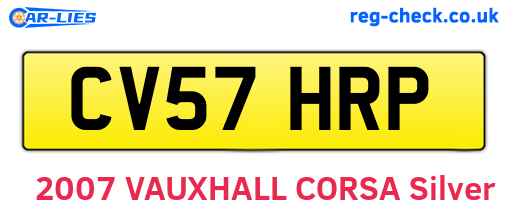 CV57HRP are the vehicle registration plates.