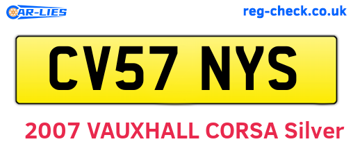 CV57NYS are the vehicle registration plates.