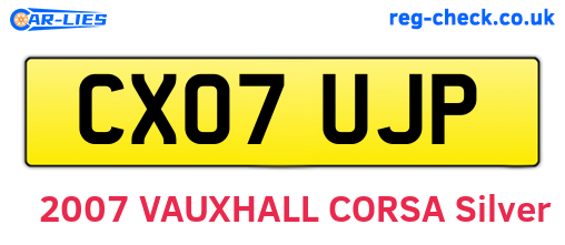 CX07UJP are the vehicle registration plates.