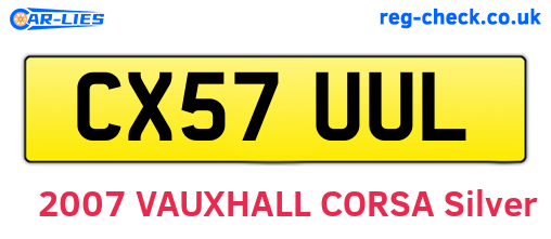 CX57UUL are the vehicle registration plates.