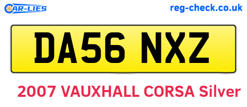 DA56NXZ are the vehicle registration plates.