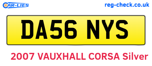 DA56NYS are the vehicle registration plates.