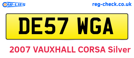 DE57WGA are the vehicle registration plates.