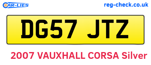 DG57JTZ are the vehicle registration plates.