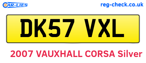 DK57VXL are the vehicle registration plates.