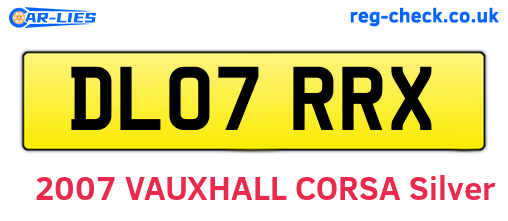 DL07RRX are the vehicle registration plates.