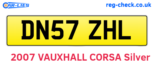 DN57ZHL are the vehicle registration plates.