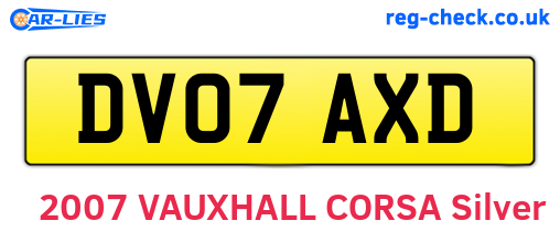 DV07AXD are the vehicle registration plates.
