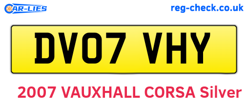 DV07VHY are the vehicle registration plates.