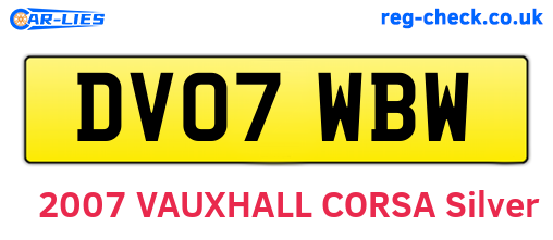 DV07WBW are the vehicle registration plates.