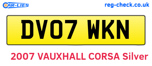 DV07WKN are the vehicle registration plates.