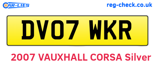 DV07WKR are the vehicle registration plates.