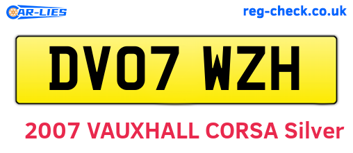 DV07WZH are the vehicle registration plates.