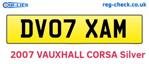 DV07XAM are the vehicle registration plates.