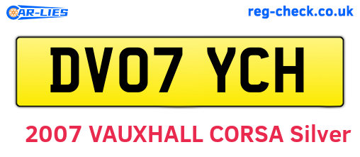 DV07YCH are the vehicle registration plates.