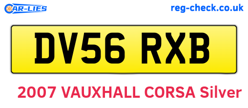 DV56RXB are the vehicle registration plates.