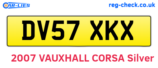 DV57XKX are the vehicle registration plates.