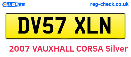 DV57XLN are the vehicle registration plates.