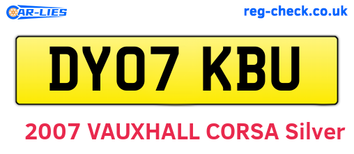 DY07KBU are the vehicle registration plates.