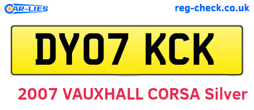 DY07KCK are the vehicle registration plates.