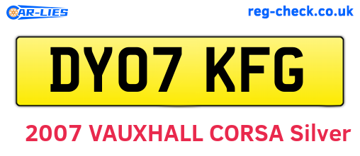 DY07KFG are the vehicle registration plates.