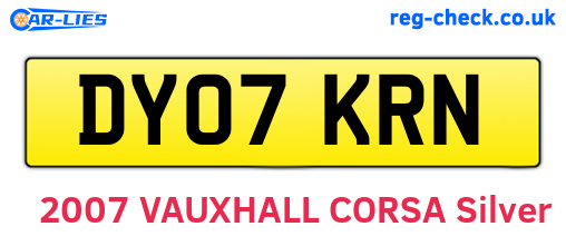 DY07KRN are the vehicle registration plates.