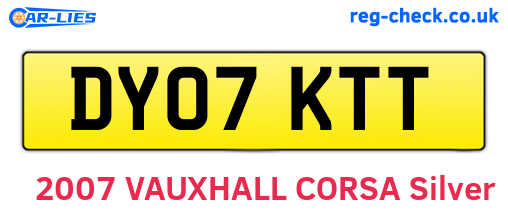 DY07KTT are the vehicle registration plates.