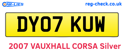 DY07KUW are the vehicle registration plates.
