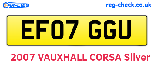 EF07GGU are the vehicle registration plates.