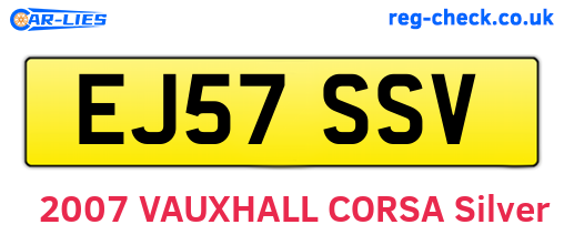 EJ57SSV are the vehicle registration plates.