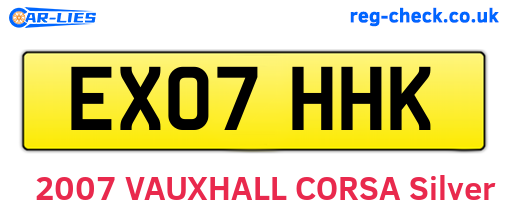EX07HHK are the vehicle registration plates.