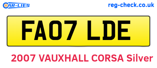 FA07LDE are the vehicle registration plates.