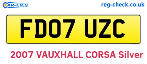 FD07UZC are the vehicle registration plates.