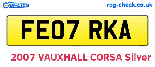 FE07RKA are the vehicle registration plates.