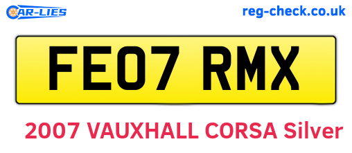 FE07RMX are the vehicle registration plates.