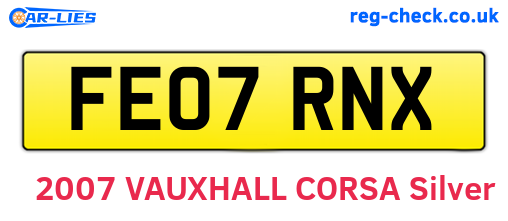 FE07RNX are the vehicle registration plates.
