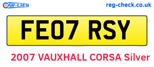 FE07RSY are the vehicle registration plates.