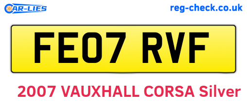 FE07RVF are the vehicle registration plates.