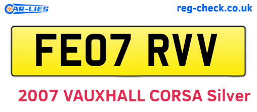 FE07RVV are the vehicle registration plates.