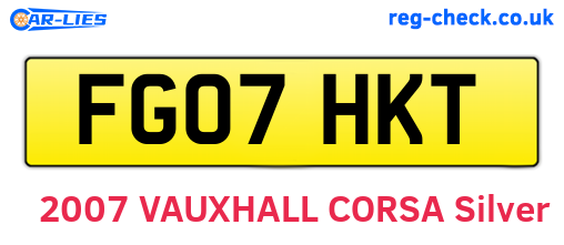 FG07HKT are the vehicle registration plates.