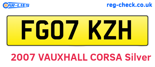 FG07KZH are the vehicle registration plates.