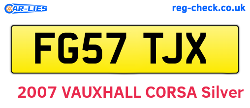 FG57TJX are the vehicle registration plates.