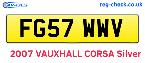 FG57WWV are the vehicle registration plates.
