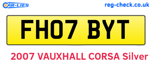 FH07BYT are the vehicle registration plates.