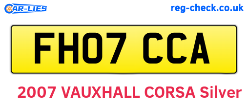 FH07CCA are the vehicle registration plates.