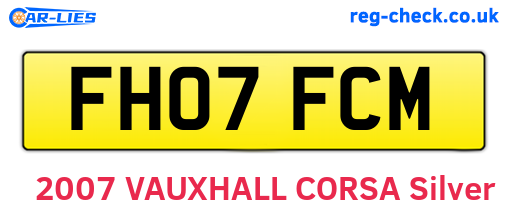 FH07FCM are the vehicle registration plates.